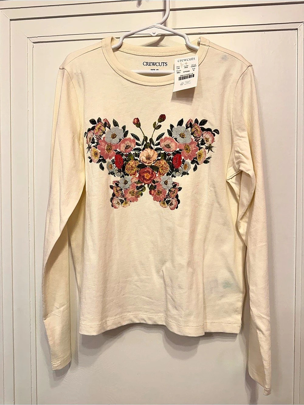 Crewcuts Girls' Long-sleeve Floral Butterfly Graphic T-shirt Floral Long Sleeve